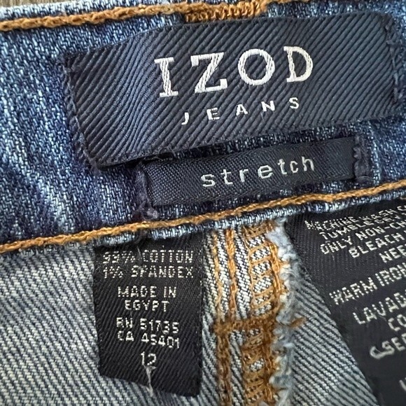 Izod Women's Straight Leg Stretch Denim Jeans size 12 - Picture 4 of 9